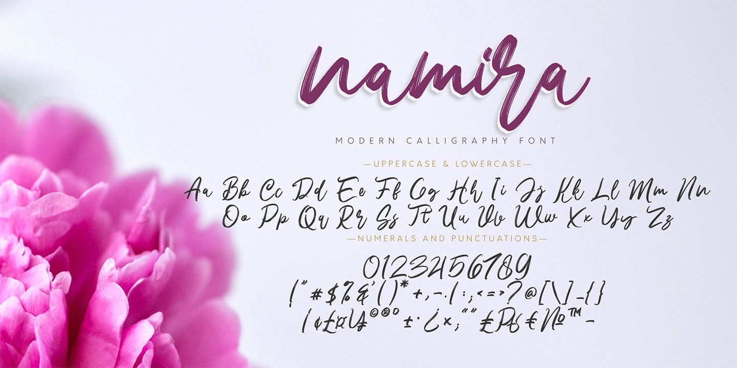 Пример шрифта Namira #4